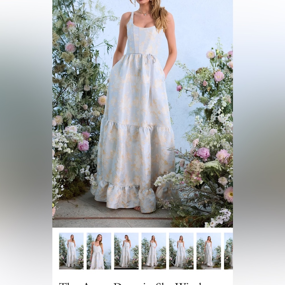 V. Chapman Cream Ruffled Tiered Maxi Dress